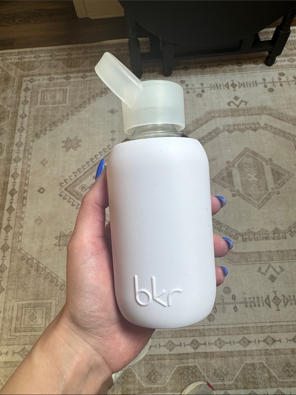 bkr Smooth Teeny 8oz Glass Water Bottle with Silicone Sleeve 250mL